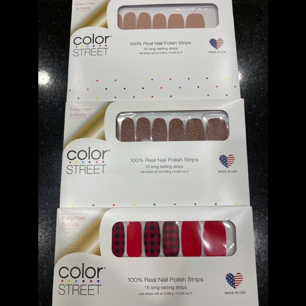 Lot of 3 Color Street nail polish strips